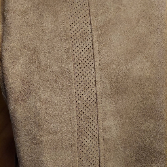 Chico's Kinsley vegan suede jacket tan brownish stylish design xxl sz4 - Picture 5 of 7